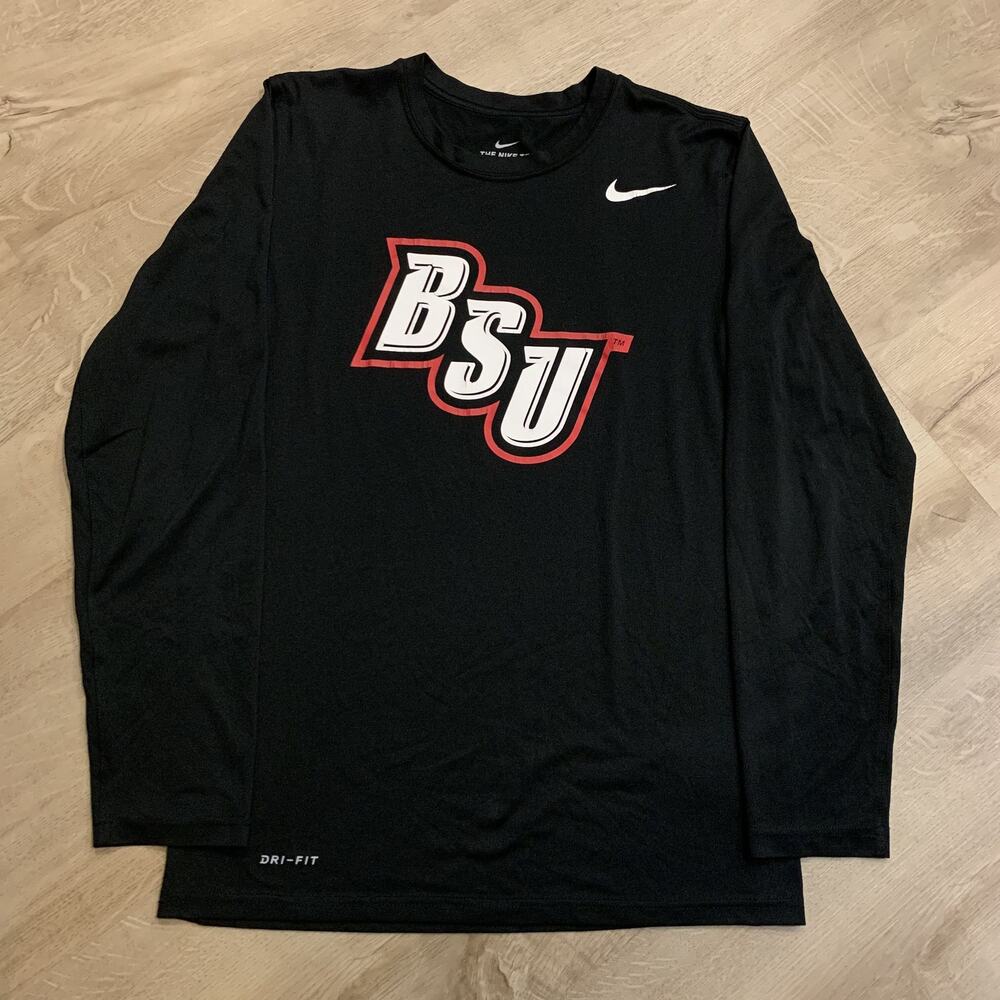 Nike Bridgewater State University Bears Long Sleeve T-Shirt Men's Small S Black